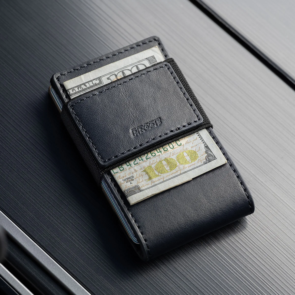 PROOF Wallet | The Admiral | Midnight Blue Full Grain Leather & Antique Bronze Gunmetal - Image 3