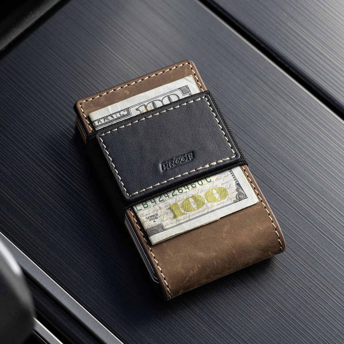 PROOF Wallet | The Leatherneck | Classic Brown Top Grain Leather & Navy Blue Gunmetal - Image 3