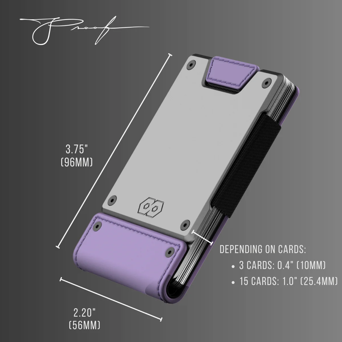 PROOF Wallet | The Lilac Bloom | Lilac Full Grain Leather & Satin Gunmetal - Image 4